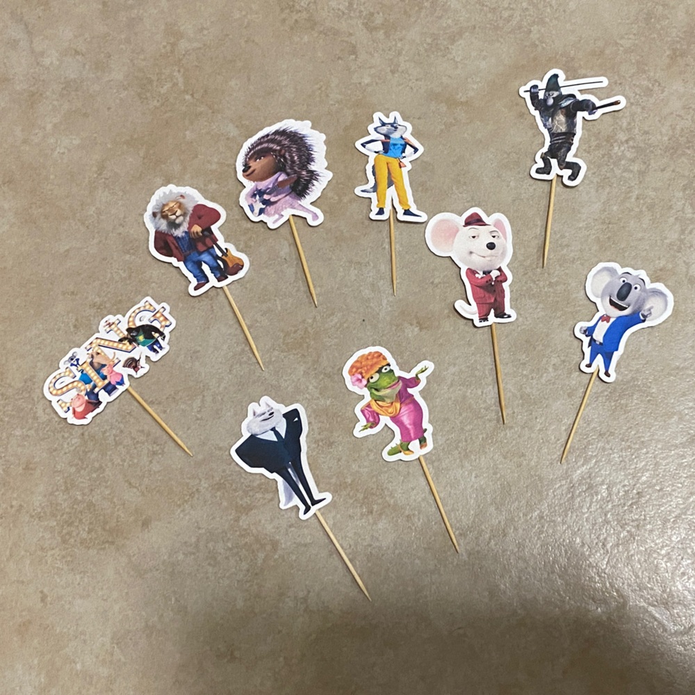 Sing 2 Character Cupcake Toppers for Parties